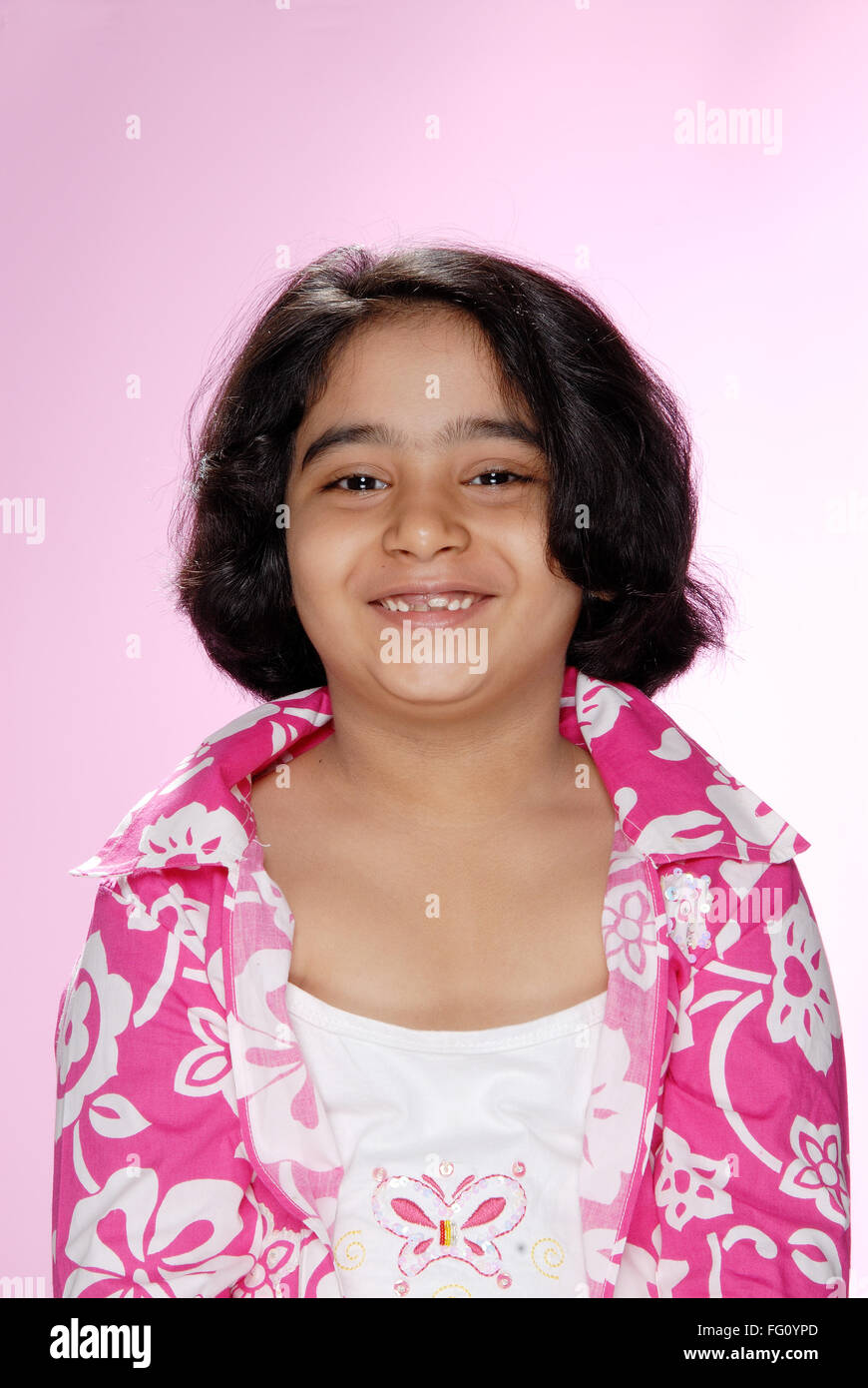Retrato de India del sur de Asia chica sonriente señor# 719B Foto de stock