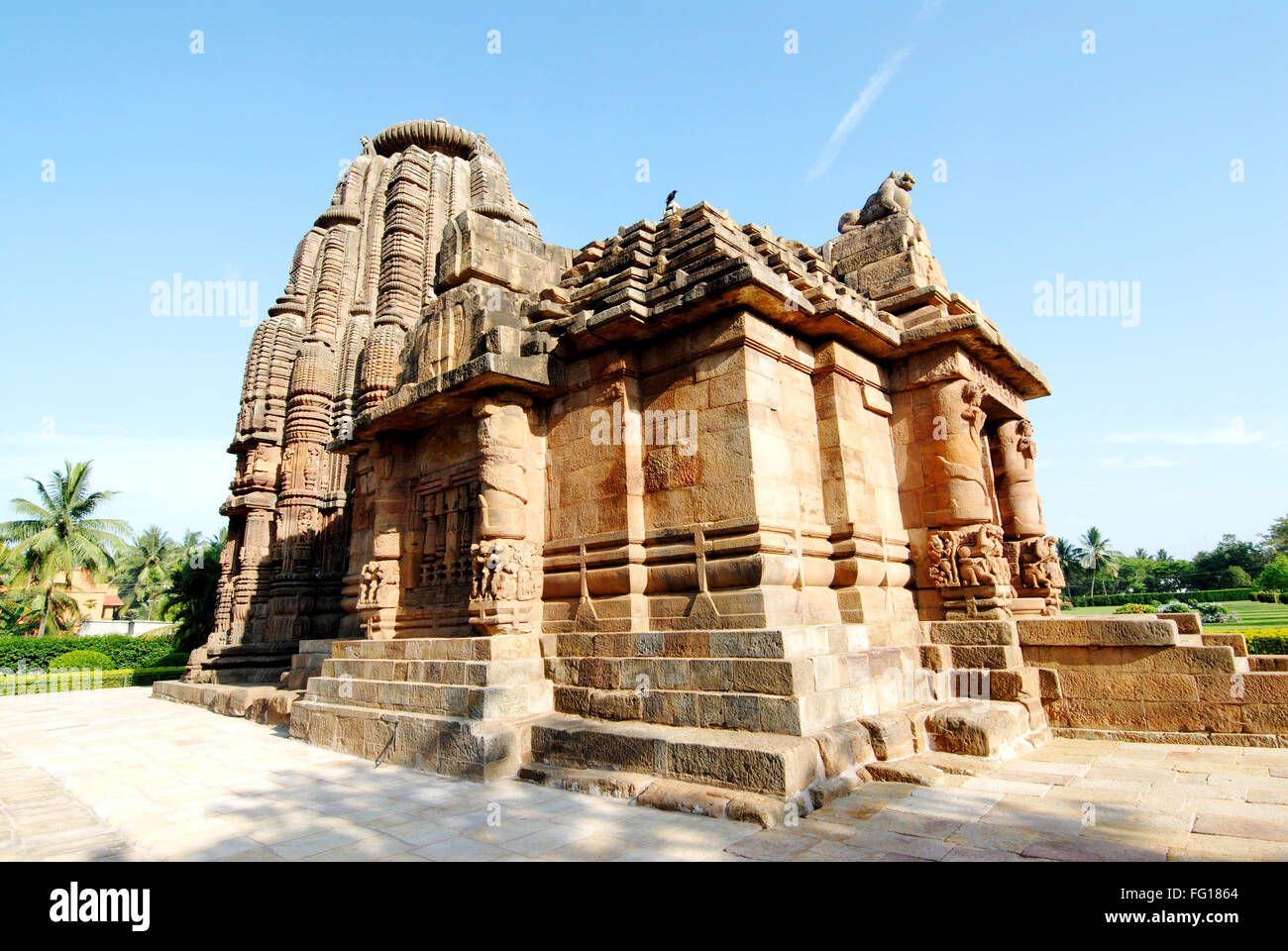 Raja Rani templo de oro rojo arenisca , Bhubaneswar, Orissa, India Foto de stock