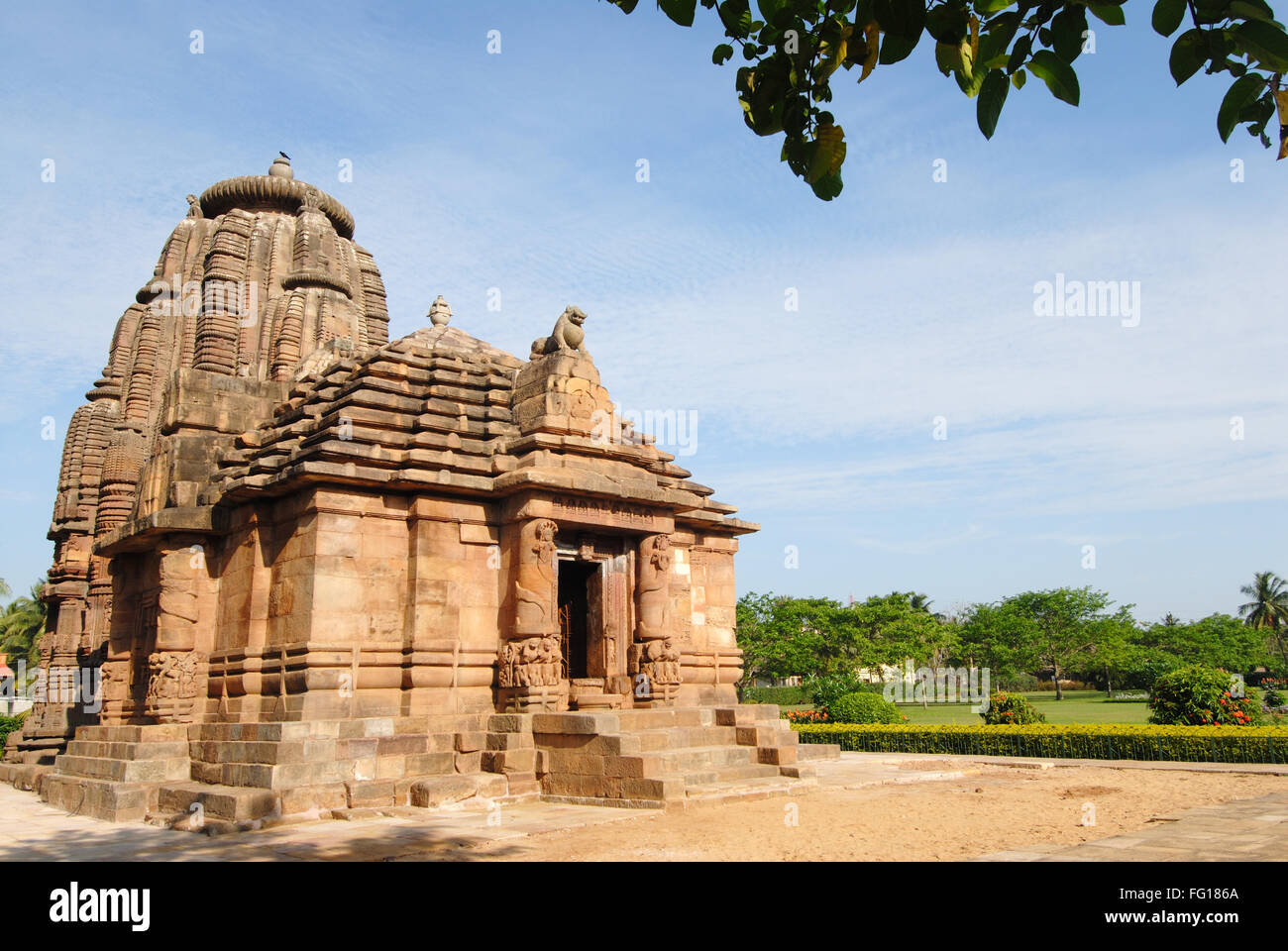 Raja Rani templo de oro rojo arenisca , Bhubaneswar, Orissa, India Foto de stock