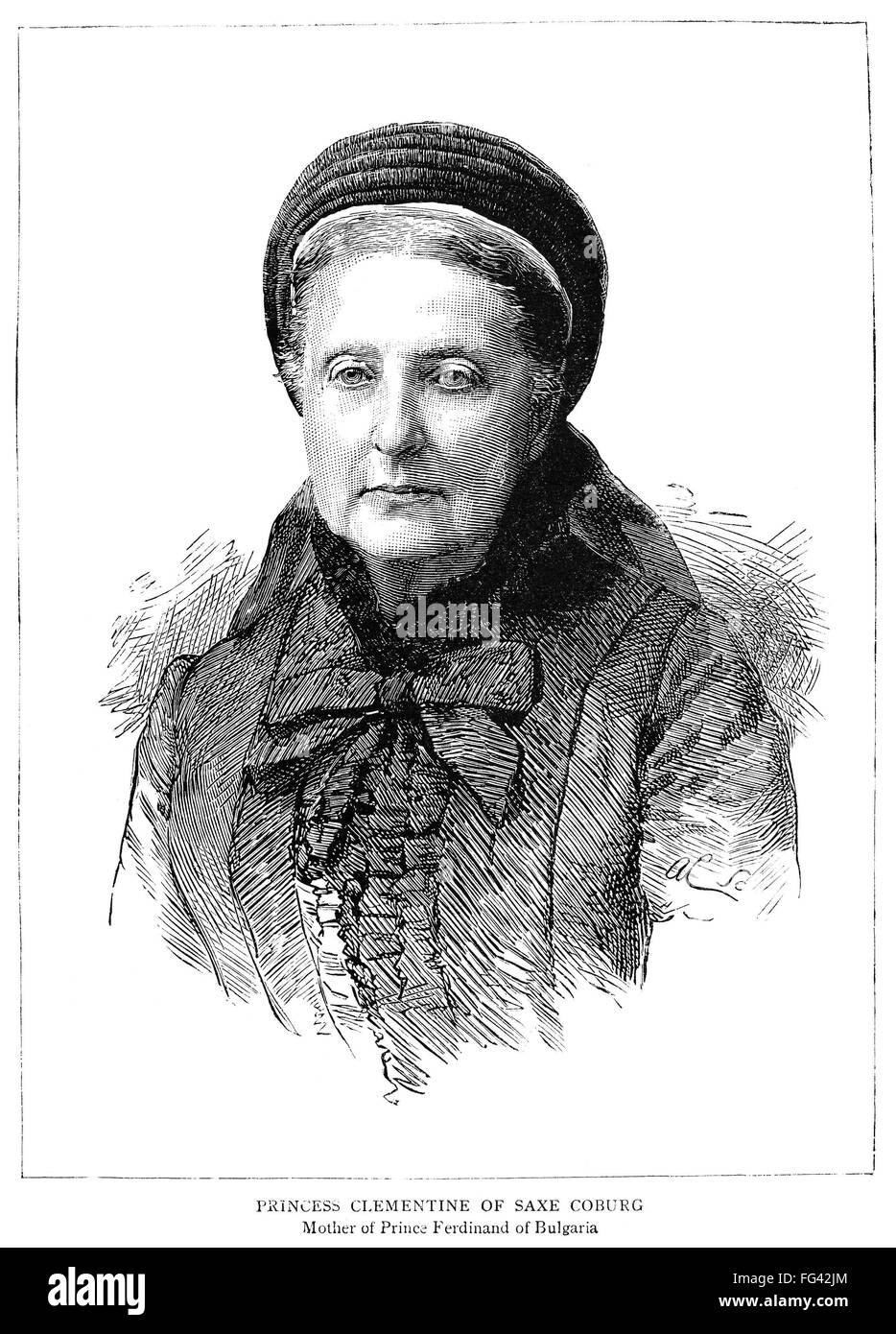 CL╔╔MENTINE DE ORL ANS /n(1817-1907). Princesa de Sajonia-coburgo y Gotha y duquesa de Sajonia. Grabado, inglés, 1887. Foto de stock