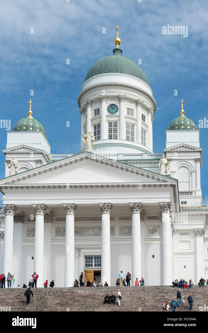 La Catedral Luterana de Helsinki, la Plaza del Senado, Helsinki, Uusimaa, Región, República de Finlandia Foto de stock