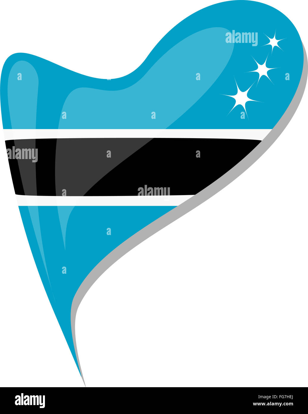 Botswana en el corazón. Icono de bandera nacional de Botswana de vectores. Foto de stock