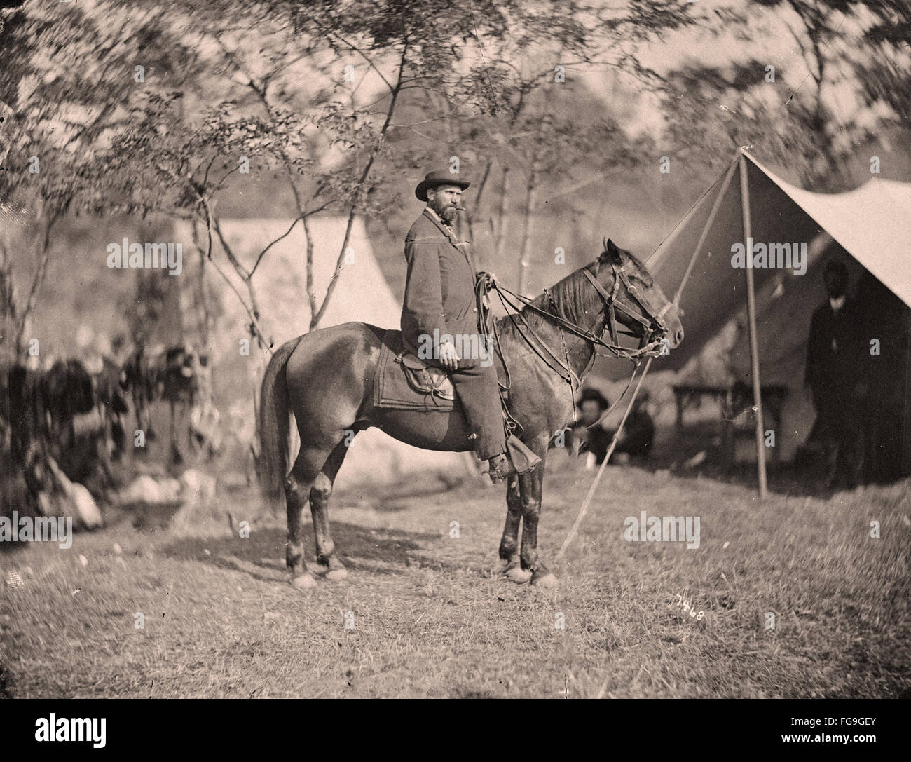Guerra Civil americana scene - Abraham Lincoln con top hat Foto de stock