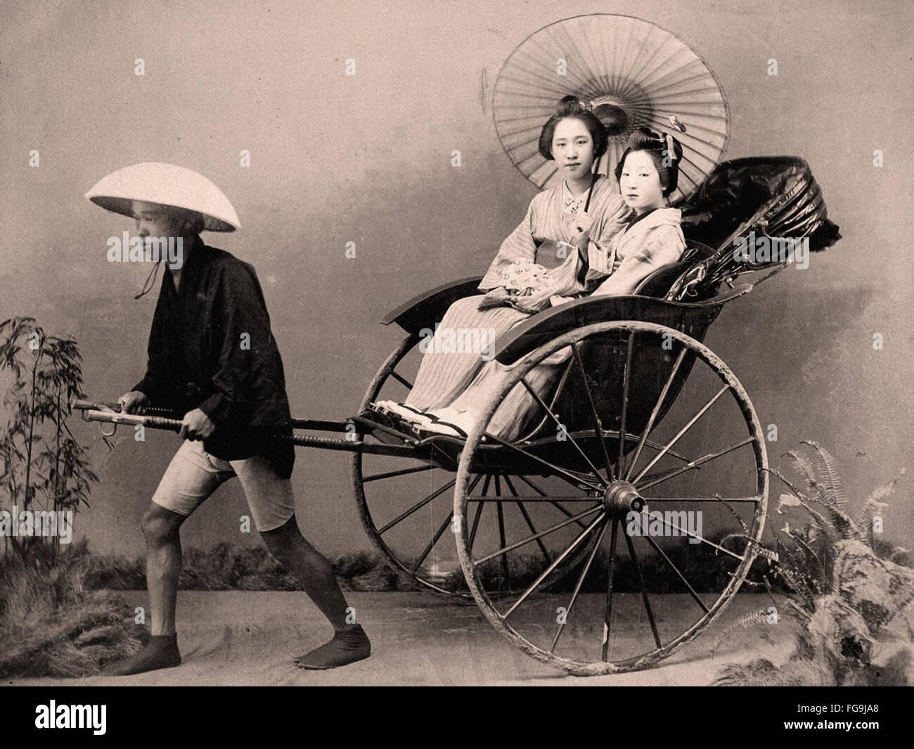 La vida en la calle, en Japón 1880 Foto de stock