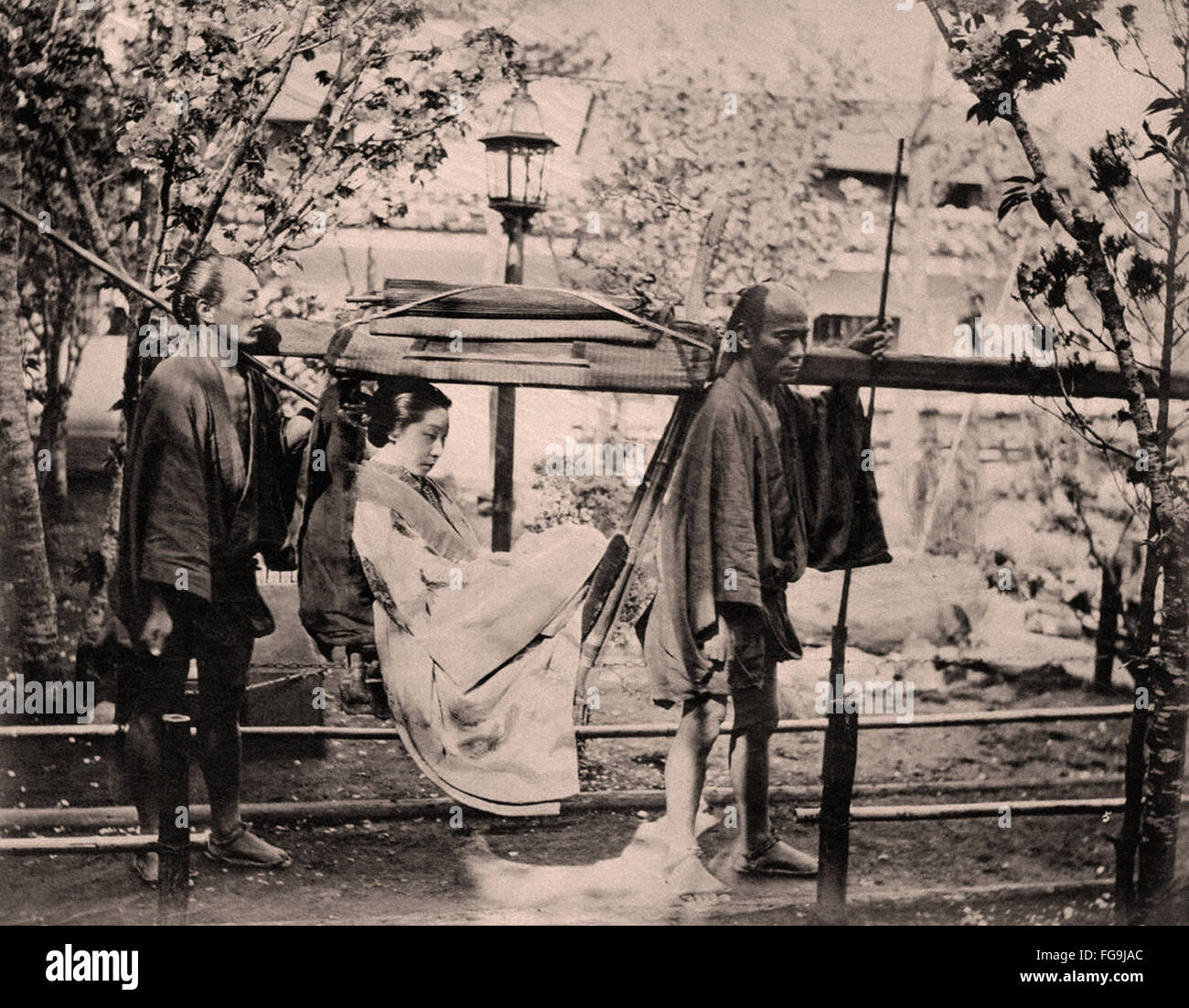 La vida en la calle, en Japón 1880 Foto de stock