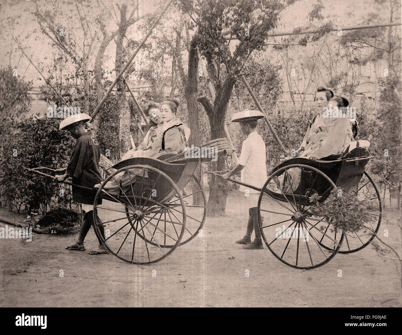 La vida en la calle, en Japón 1880 Foto de stock