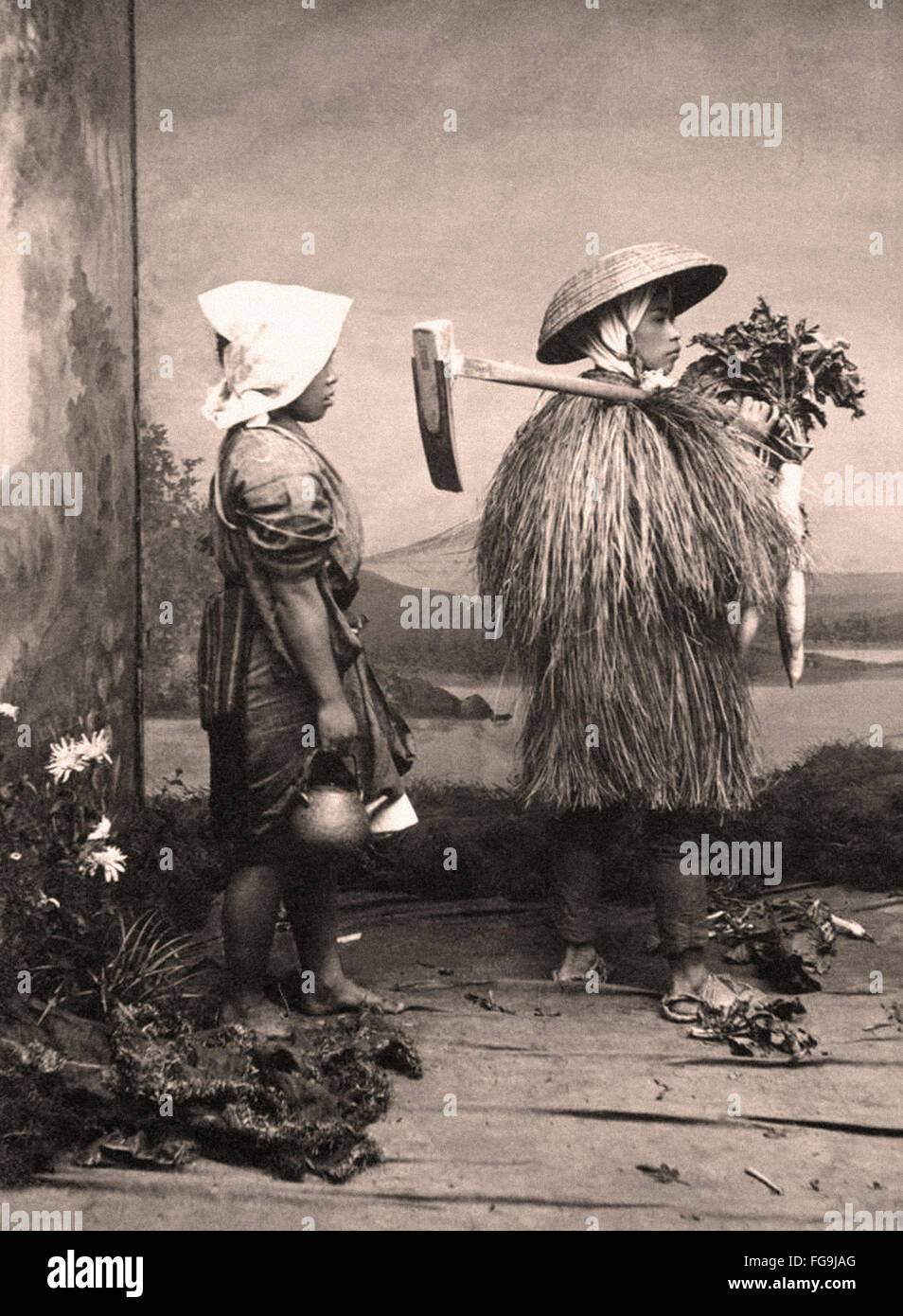 La vida en la calle, en Japón 1880 Foto de stock