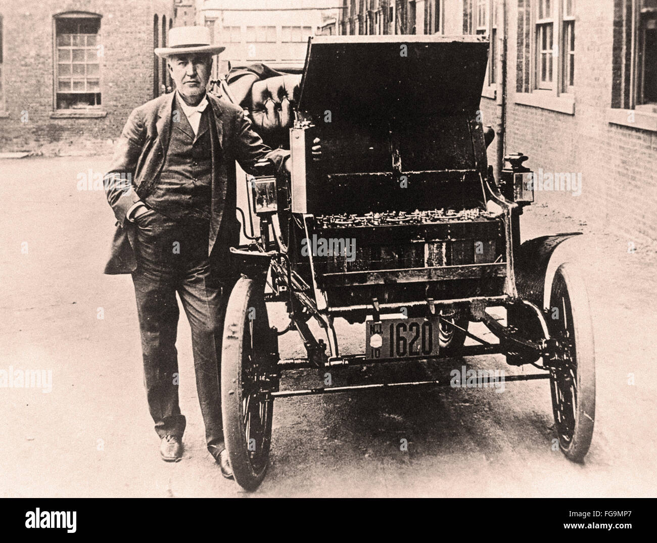 Uno de los primeros coches eléctricos Foto de stock
