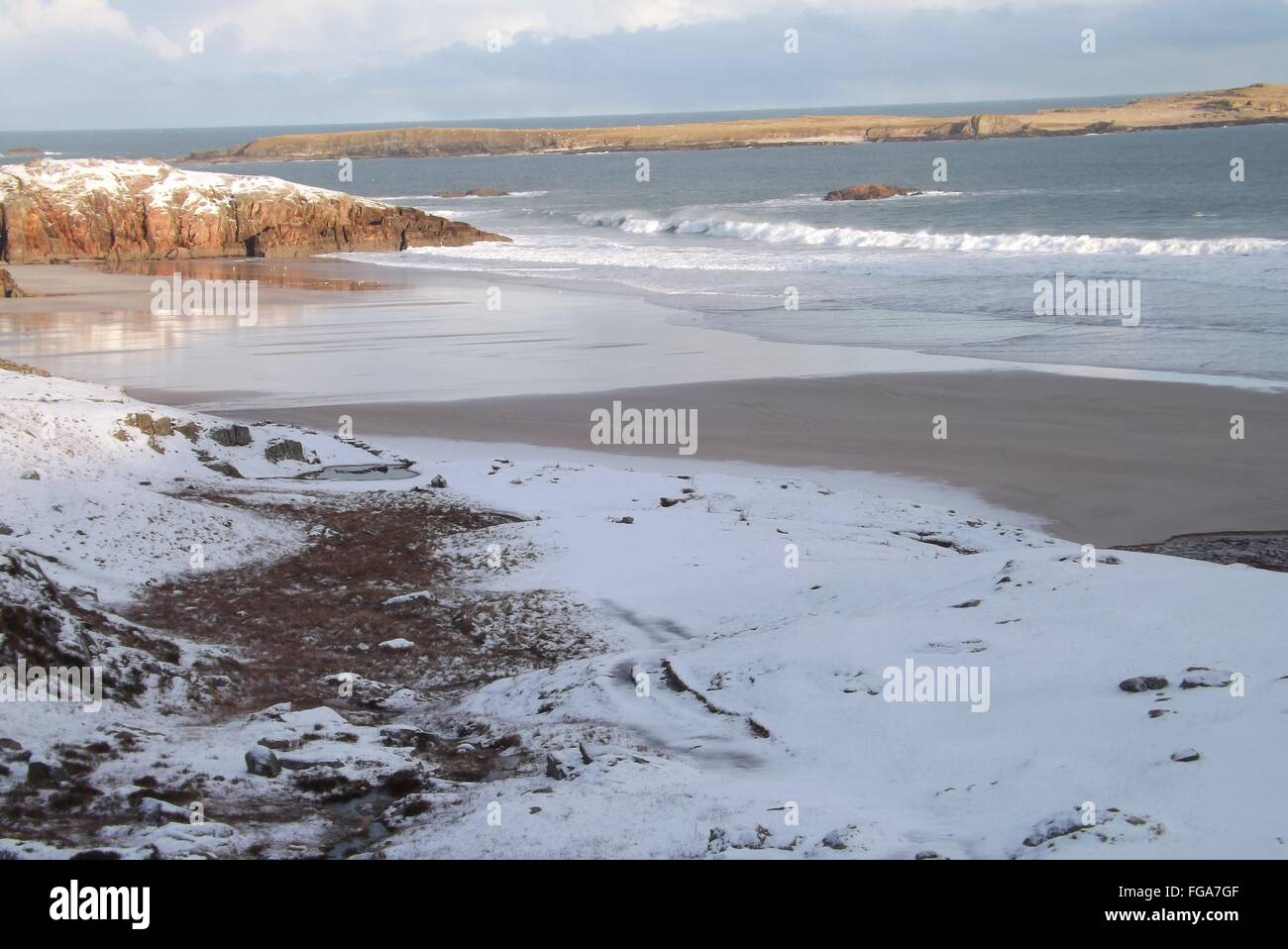 Playa Ceannabeinne, Escocia - Enero de 2015 Foto de stock