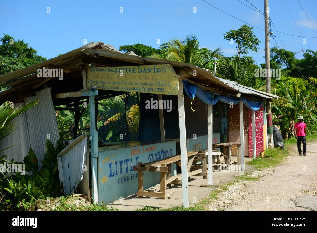 Poco tirón de David en el centro de la bahía de Boston, Portland, Jamaica Foto de stock