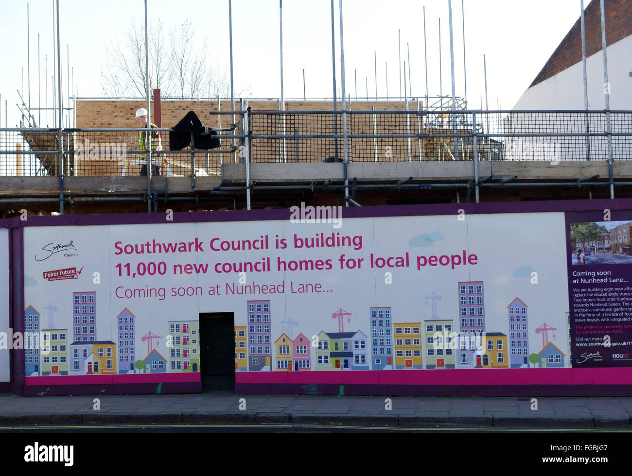 La vivienda está construida de Southwark Council en Nunhead, Sur de Londres Foto de stock