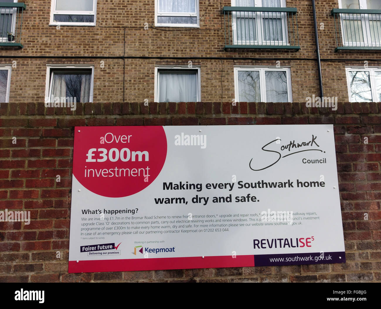 La vivienda social mejorada por Southwark Council, al sur de Londres Foto de stock