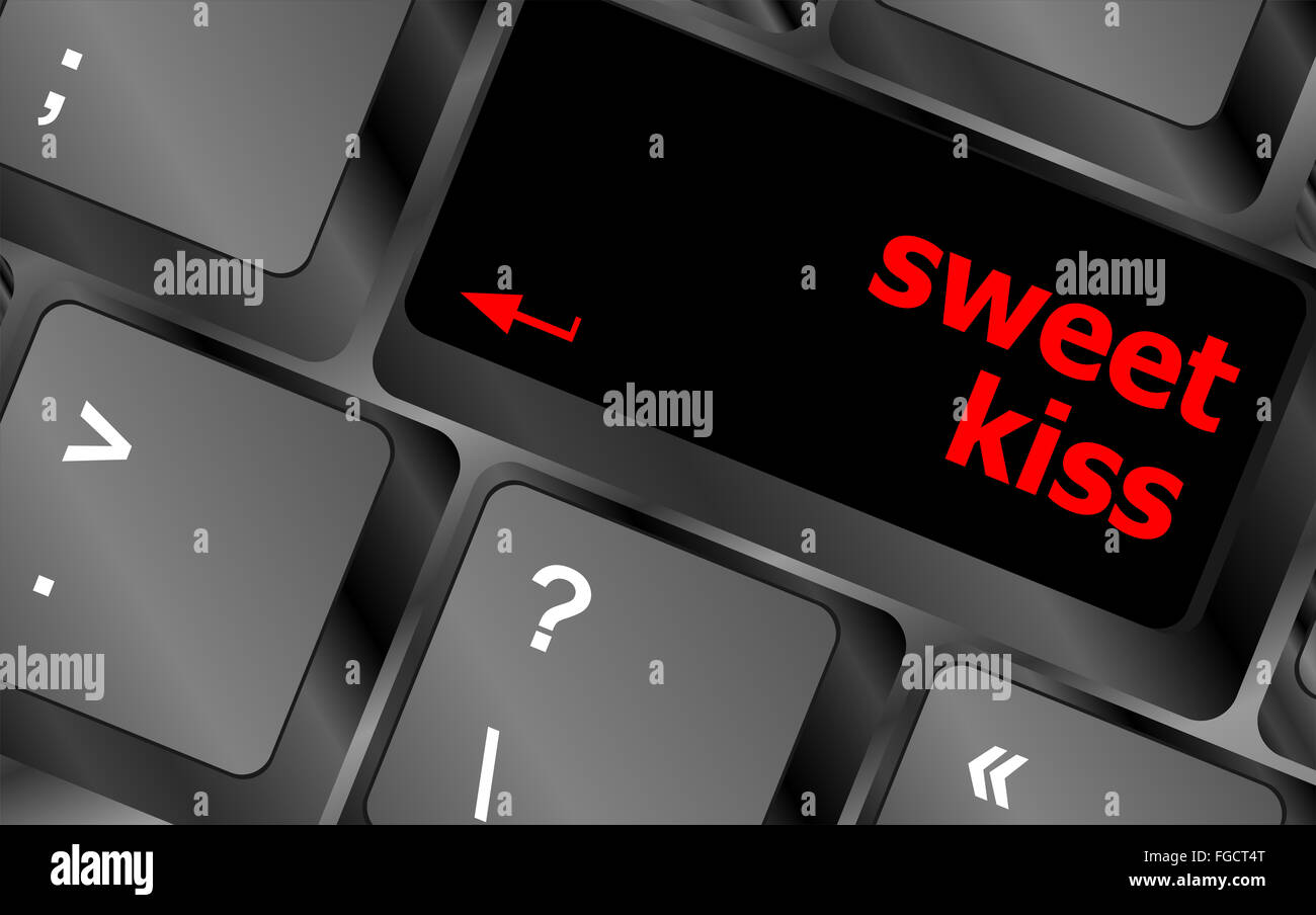 Dulce beso palabras mostrando el romance y el amor en las teclas del teclado  Fotografía de stock - Alamy