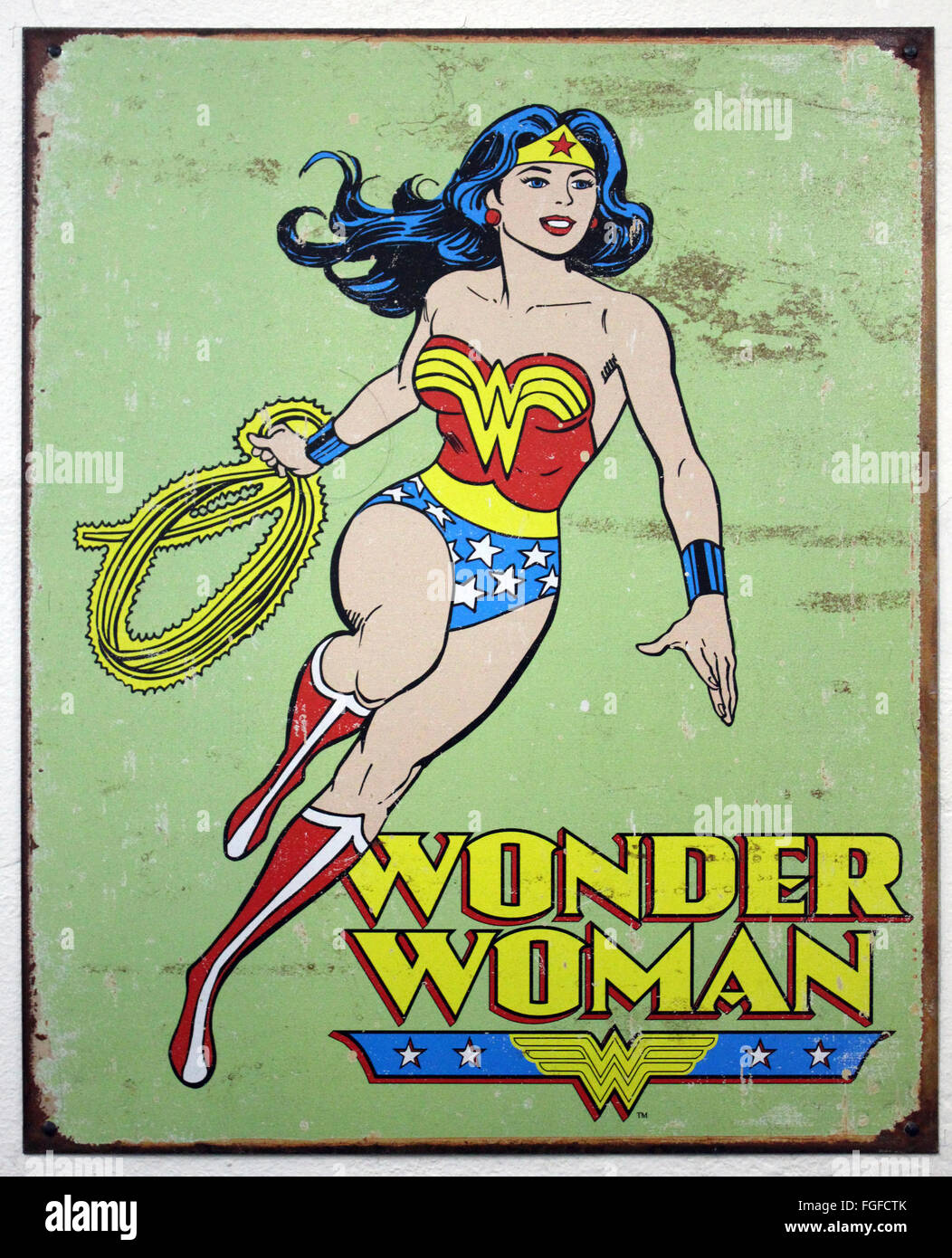 Wonder Woman la placa de pared Foto de stock