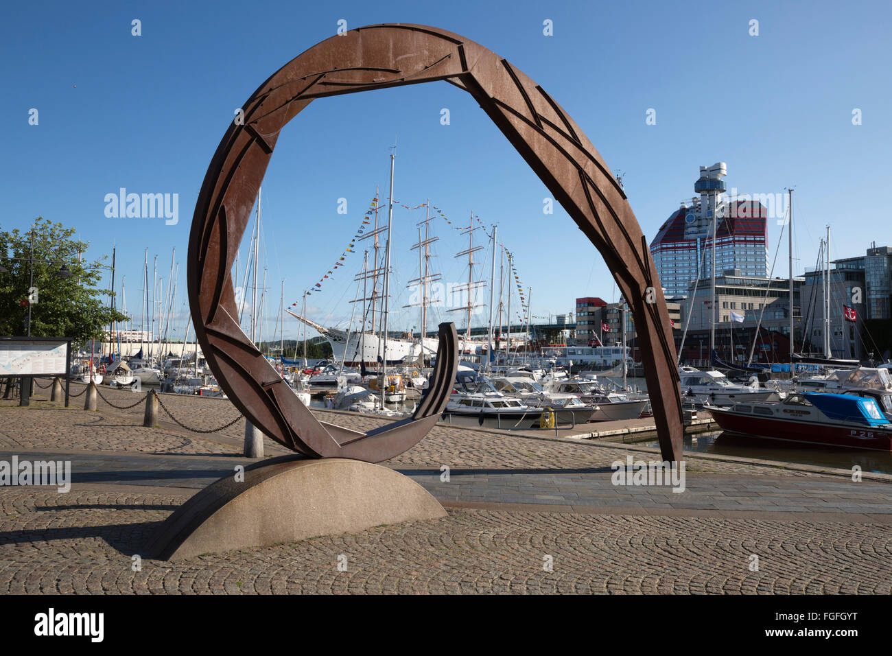 Lilla Bommen Göteborgs-Utkiken Harbour y el edificio (el pintalabios), Gotemburgo, West Gothland, Suecia, Escandinavia, Europa Foto de stock