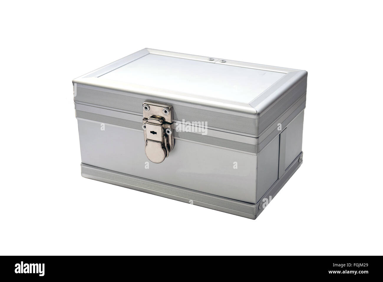 Caja de herramientas de aluminio plata aislado sobre fondo blanco  Fotografía de stock - Alamy
