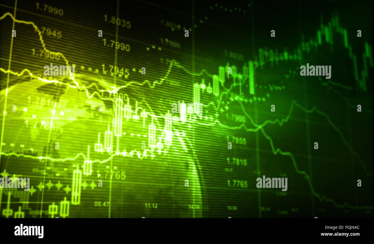 Símbolos financieros del mercado de valores Foto de stock