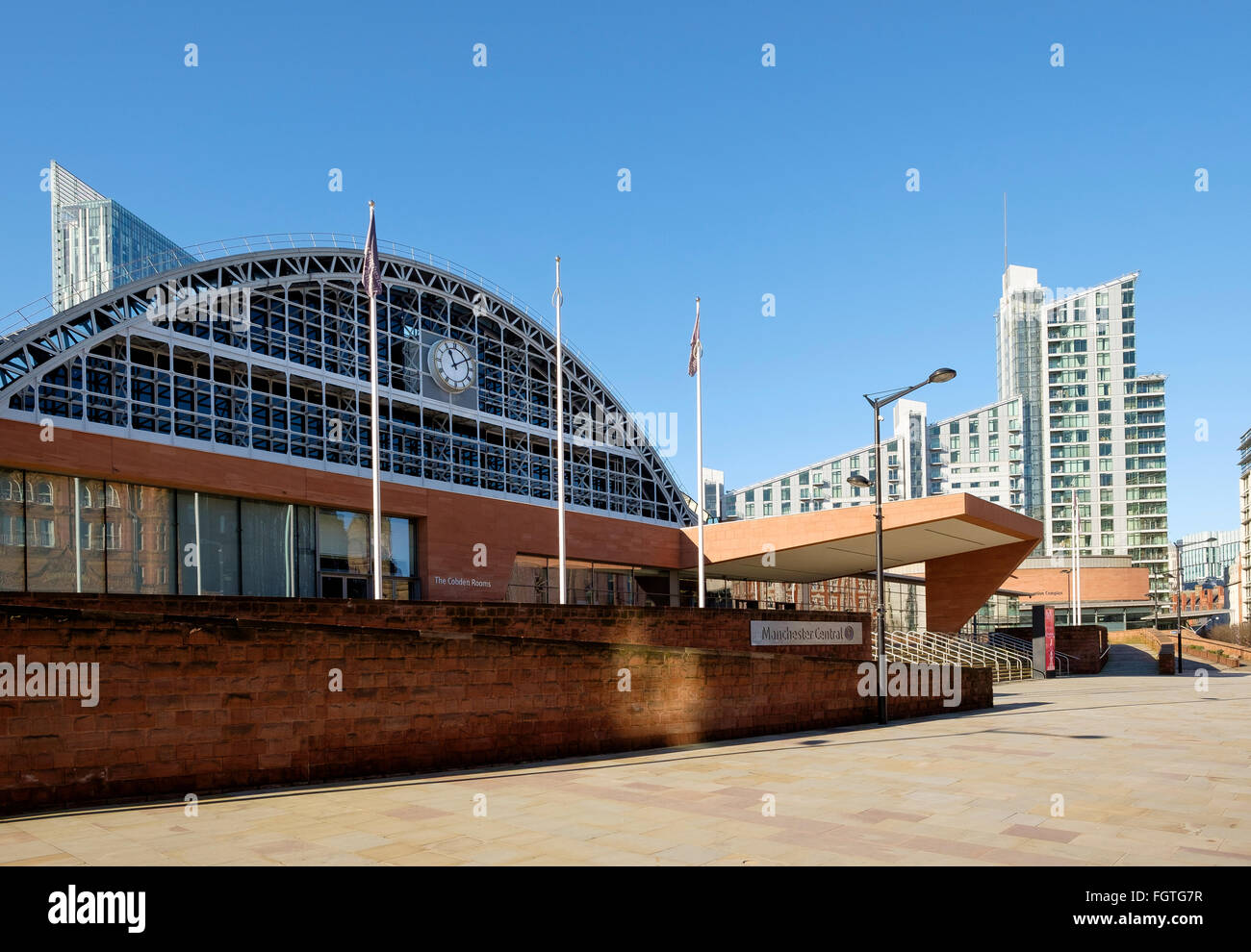 Manchester, Reino Unido - 15 de febrero de 2016: El Hall central de Manchester Central Complejo de Convenciones Foto de stock