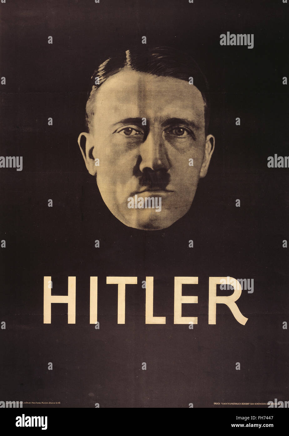 Hitler cartel electoral - Póster de propaganda nazi alemán Foto de stock