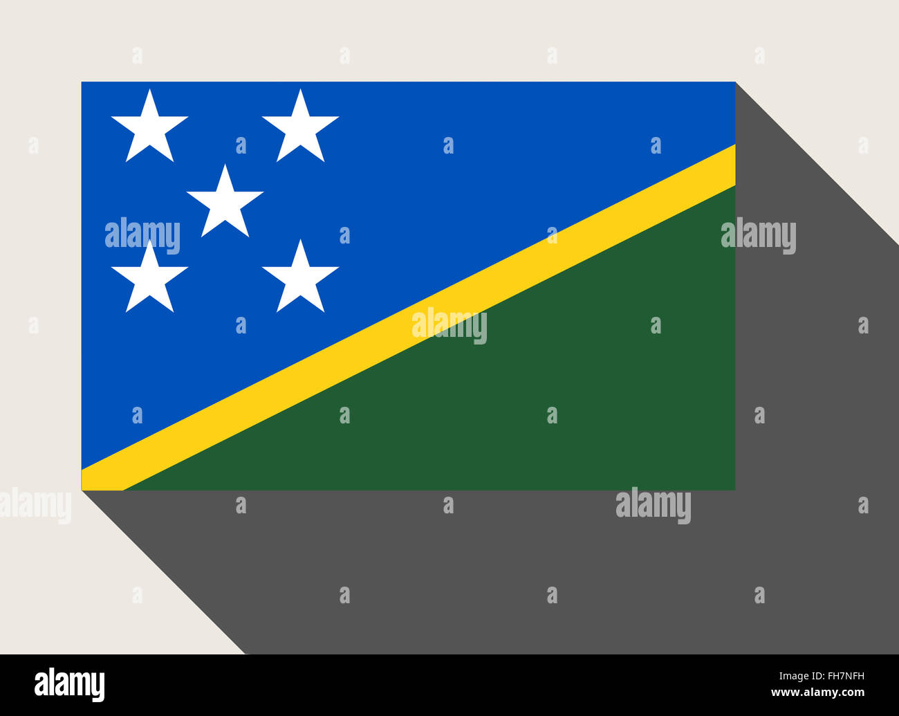 Bandera de las Islas Salomón en el plano del estilo de diseño web. Foto de stock