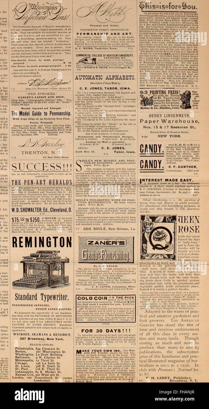 Penman del arte oficial y guía para los profesores (1888) Foto de stock