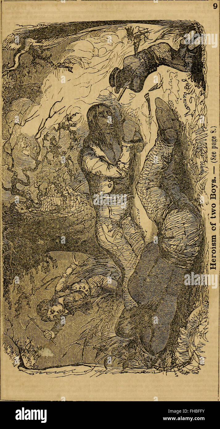 El Crockett almanaque - conteniendo juergas y raspaduras en el Oeste; la vida y costumbres de los backwoods, y hazañas y aventuras en el praries (1842) Foto de stock