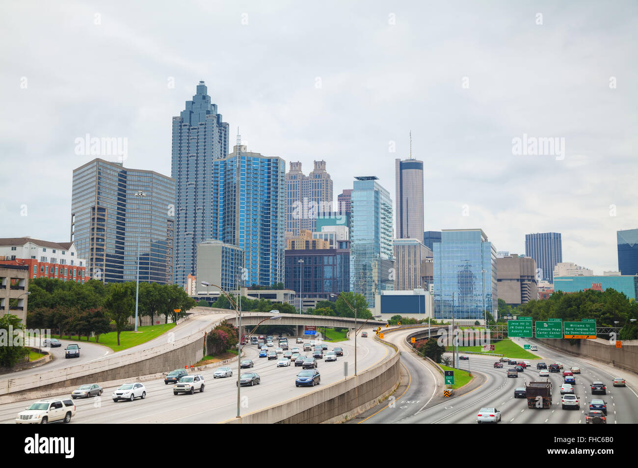 El centro de Atlanta, Georgia en un día nublado Foto de stock