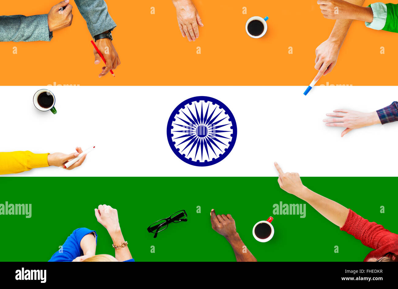 La bandera india patriotismo orgullo indio Unidad Concepto Fotografía
