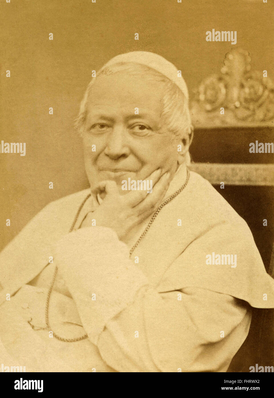 Retrato del Papa Pío IX Foto de stock