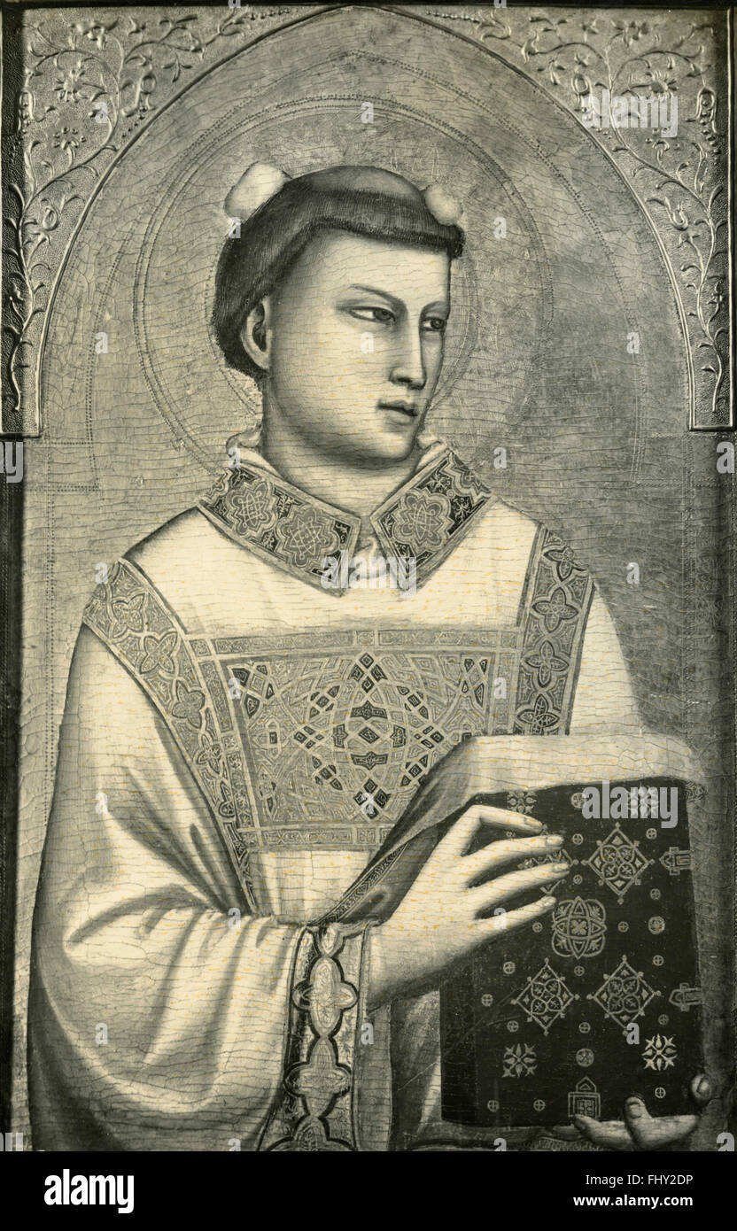 Santo Stefano, pintura atribuida a Giotto Foto de stock