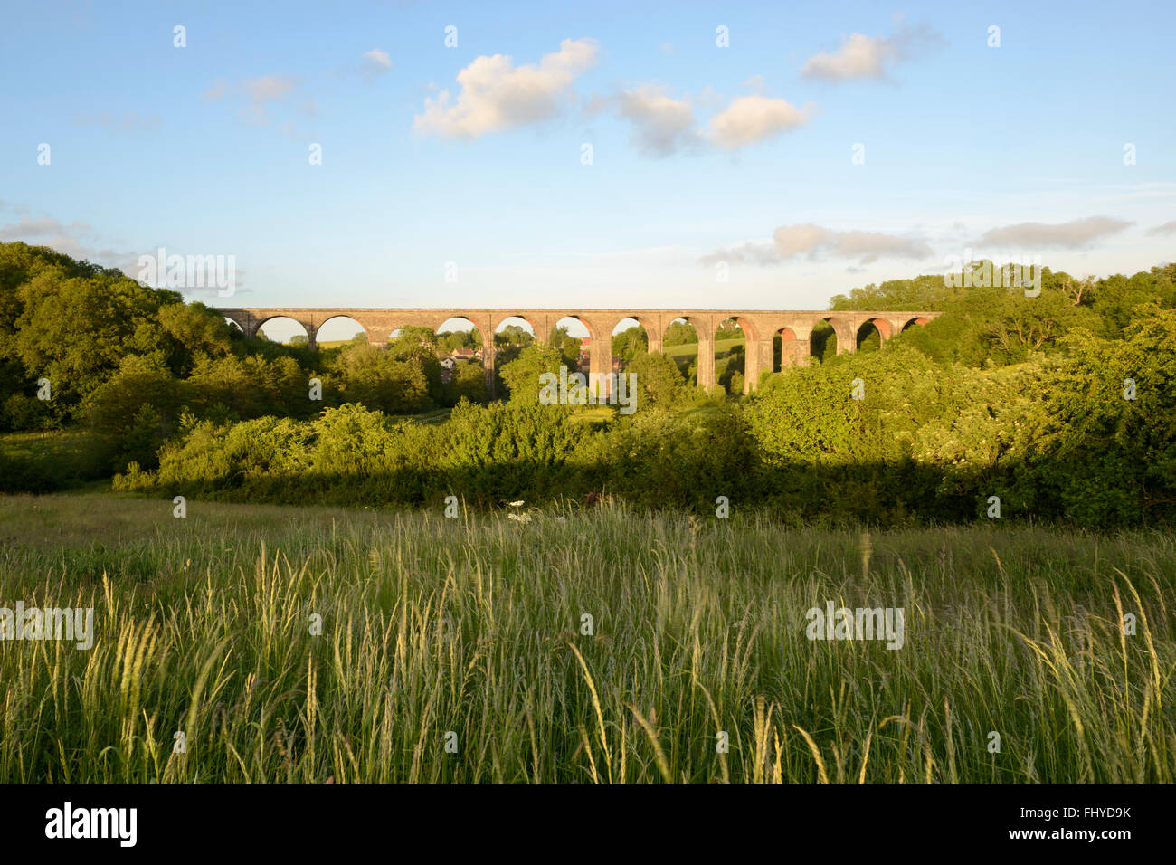 Un viaducto en desuso, parte del ferrocarril de Bristol y el norte de Somerset, en la aldea de Pensford, North Somerset. Foto de stock