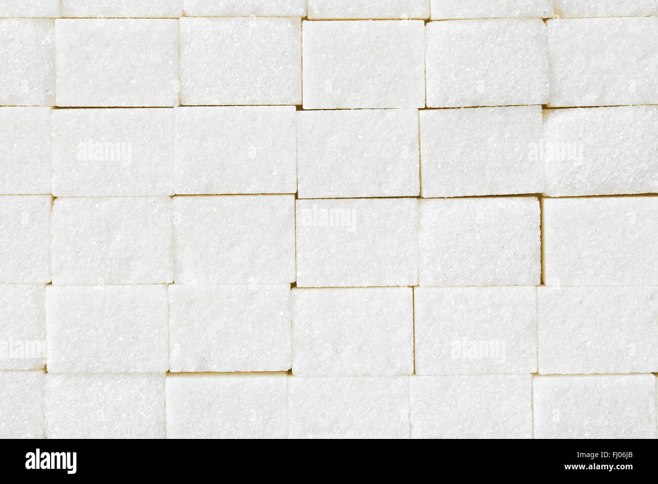 Vista superior de terrones de azúcar blanco Foto de stock