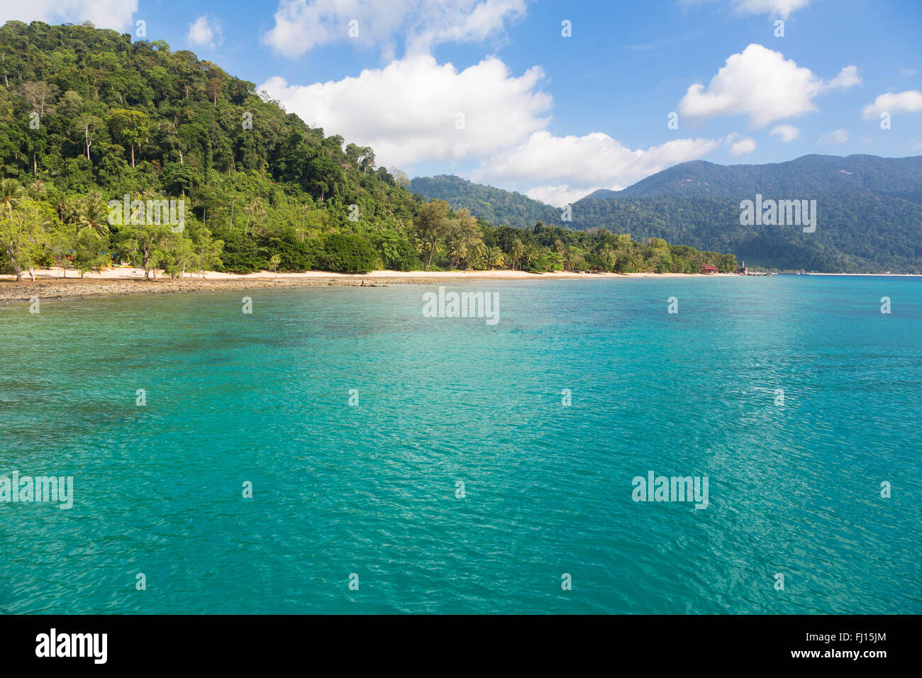 La isla de Tioman es un sorprendente isla tropical en la costa oriental de la península de Malasia. Foto de stock