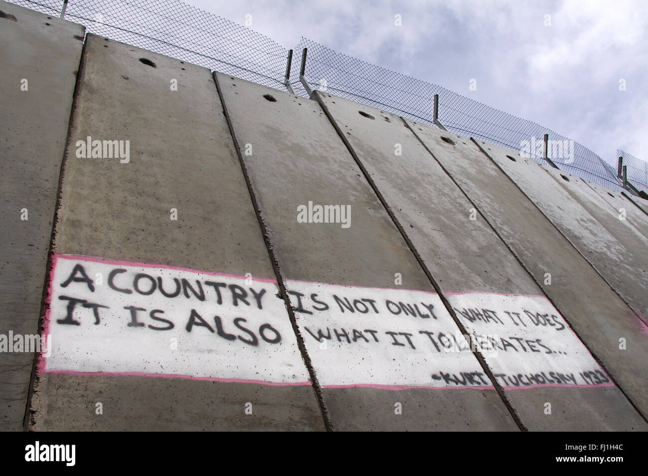 Belén - PALESTINA checkpoint y la ocupación en los territorios palestinos ocupados - pared Foto de stock
