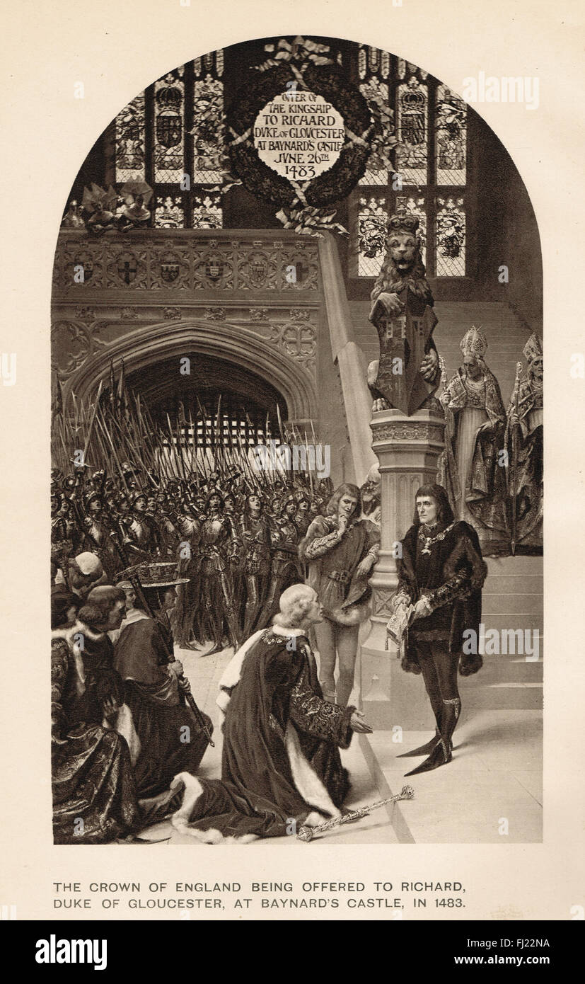 Corona de Inglaterra se ofreció a Richard, Duque de Gloucester, el castillo de Baynard en 1483 Foto de stock
