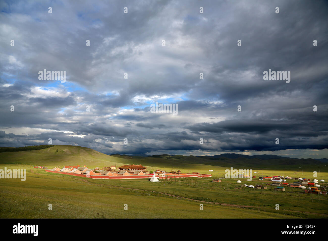 Monasterio Amarbayasgalant - Mongolia paisaje Foto de stock