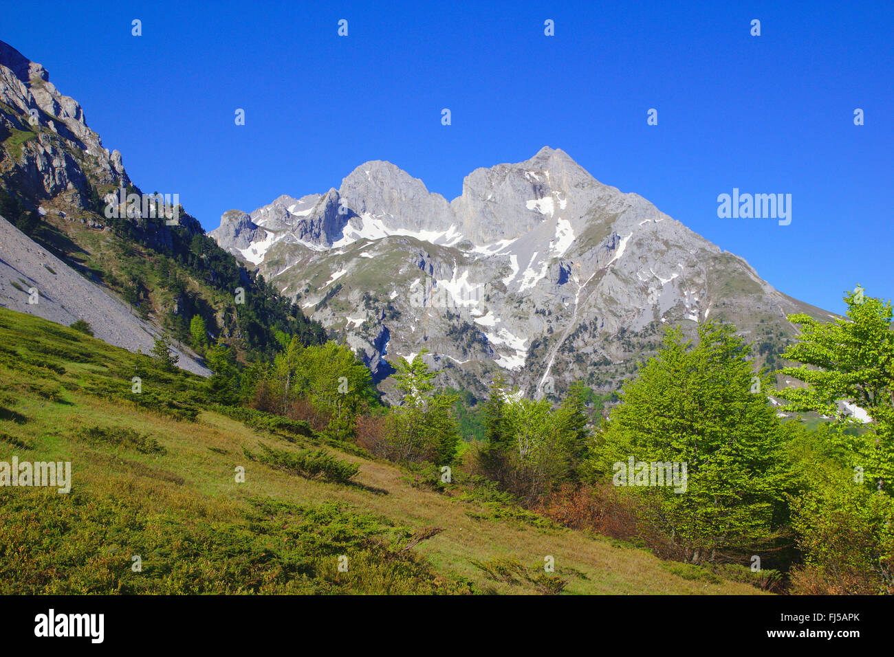 Kom Kom Kucki Ljevorijecki y montañas, Komovi cordillera, Montenegro Foto de stock