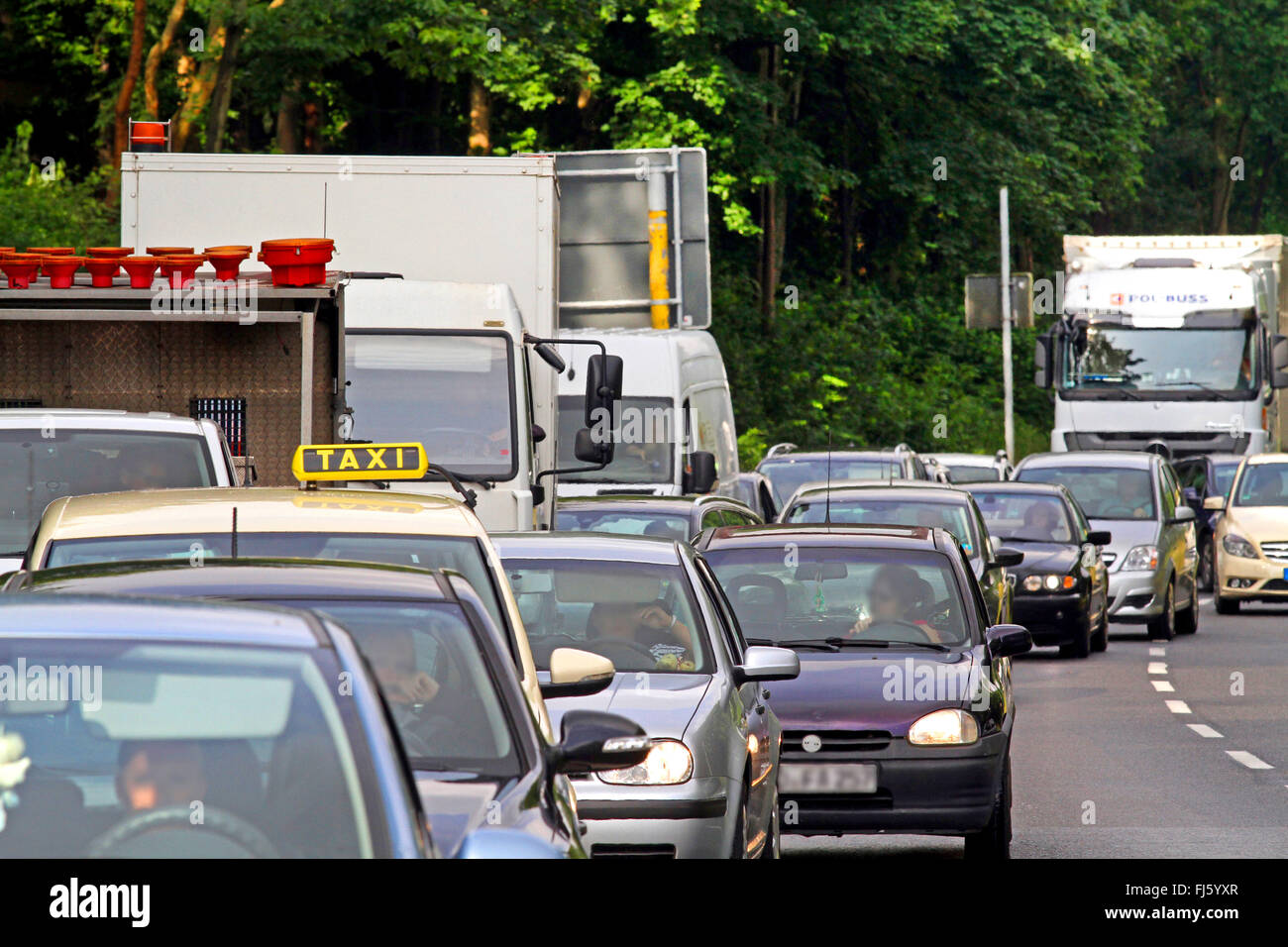 Atasco de tráfico en hora punta, Alemania Foto de stock