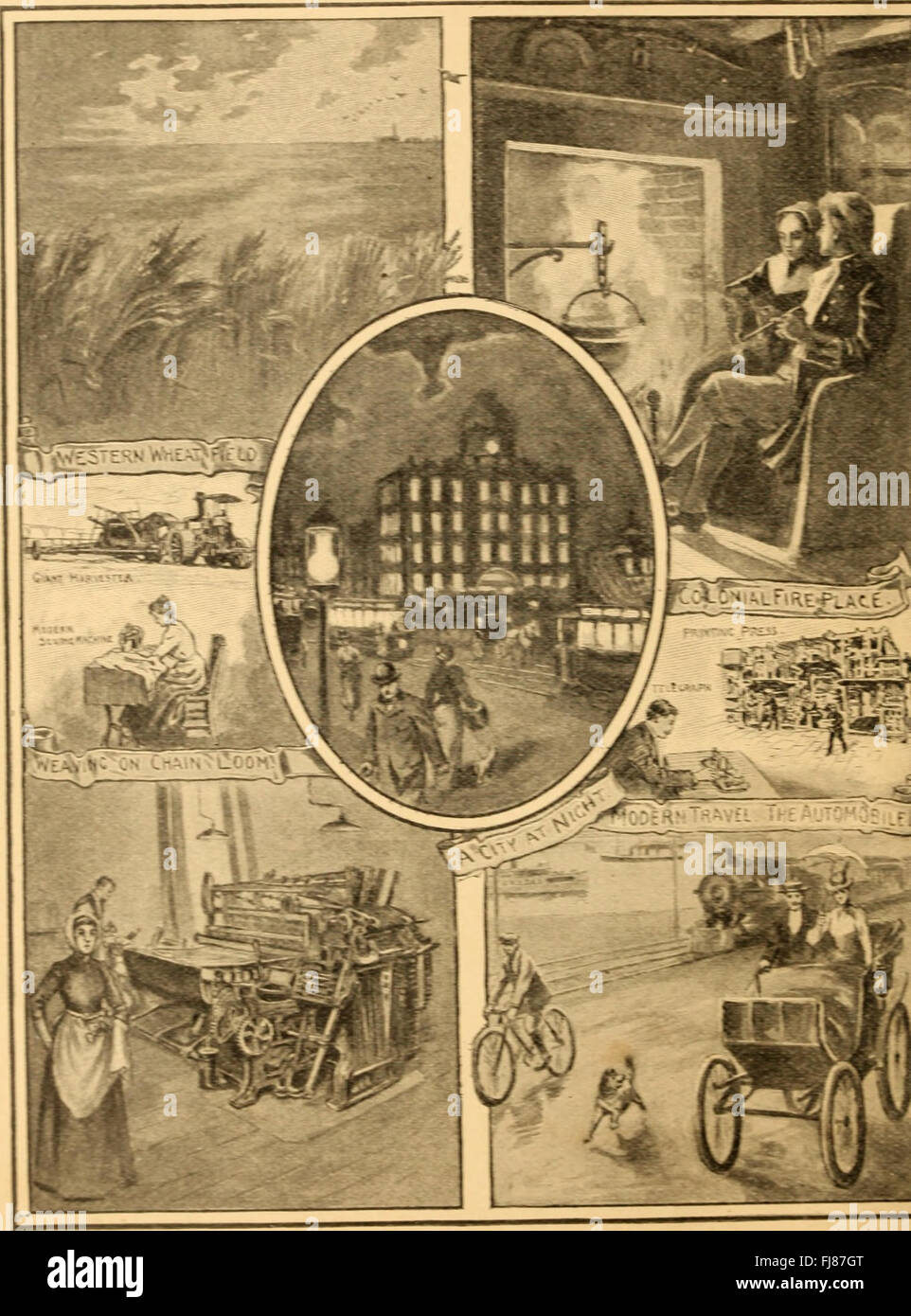 Las invenciones y los inventores americanos (1900) Foto de stock
