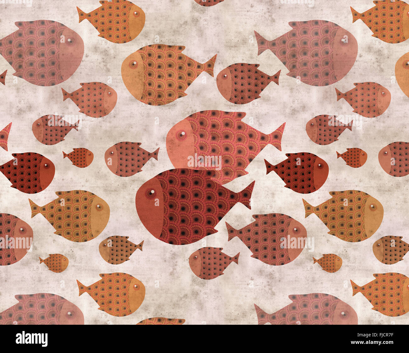 Ilustración de pescado antecedentes étnicos Foto de stock