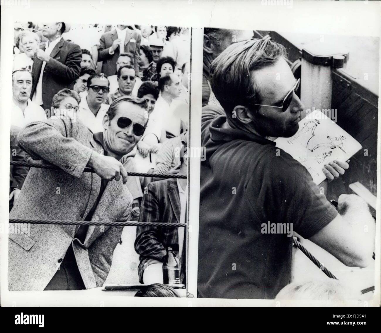 1968 - El hombre que hizo este boceto es Hemingway país. esto es Picasso stuff. Y el actor Charlton Heston, filmación de ''55 días en Pekín'', tomó el día de rodaje a visitar una corrida de toros en Madrid. Él tenía una cuerda-asiento lateral, pero no ver la sangre y arena. La visita fue estrictamente creativo. Esbozó una docena de posturas de toreadors - y las señoritas en la platea, no pasaron desapercibidas. La multimillonaria puede traer cine Charlton su cuarto hit sucesivas, siguiendo los diez comandantes, Ben-Hur y El Cid. Han logrado en todo el mundo un total de más de 20 millones de dólares. (Crédito I Foto de stock