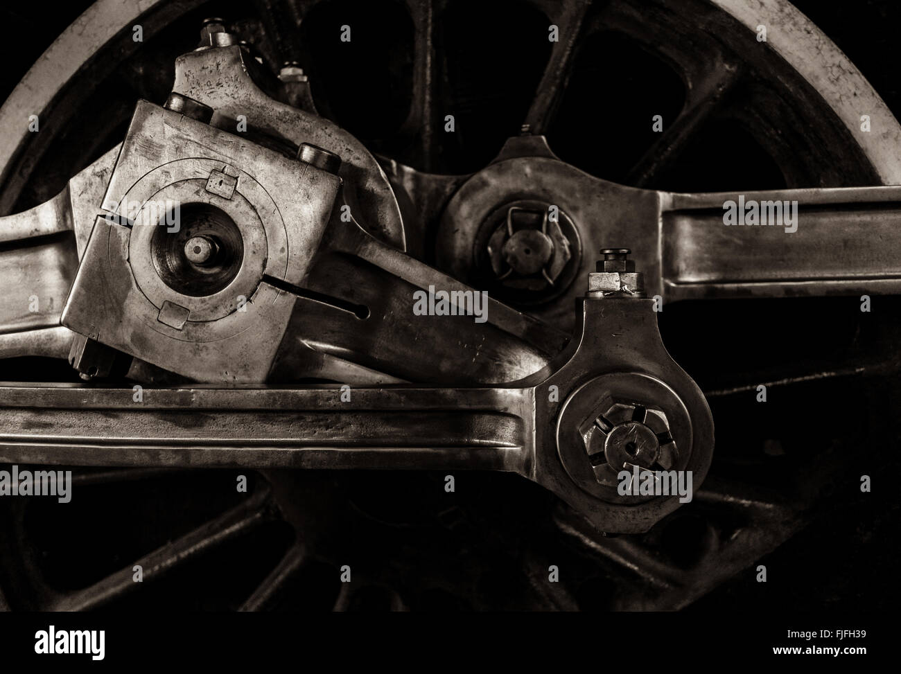 Imágenes horizontales horizontal muestra el detalle de una vendimia locomotoras rueda de transmisión y los engranajes del museo de ciencia y tecnología de Ottawa Foto de stock