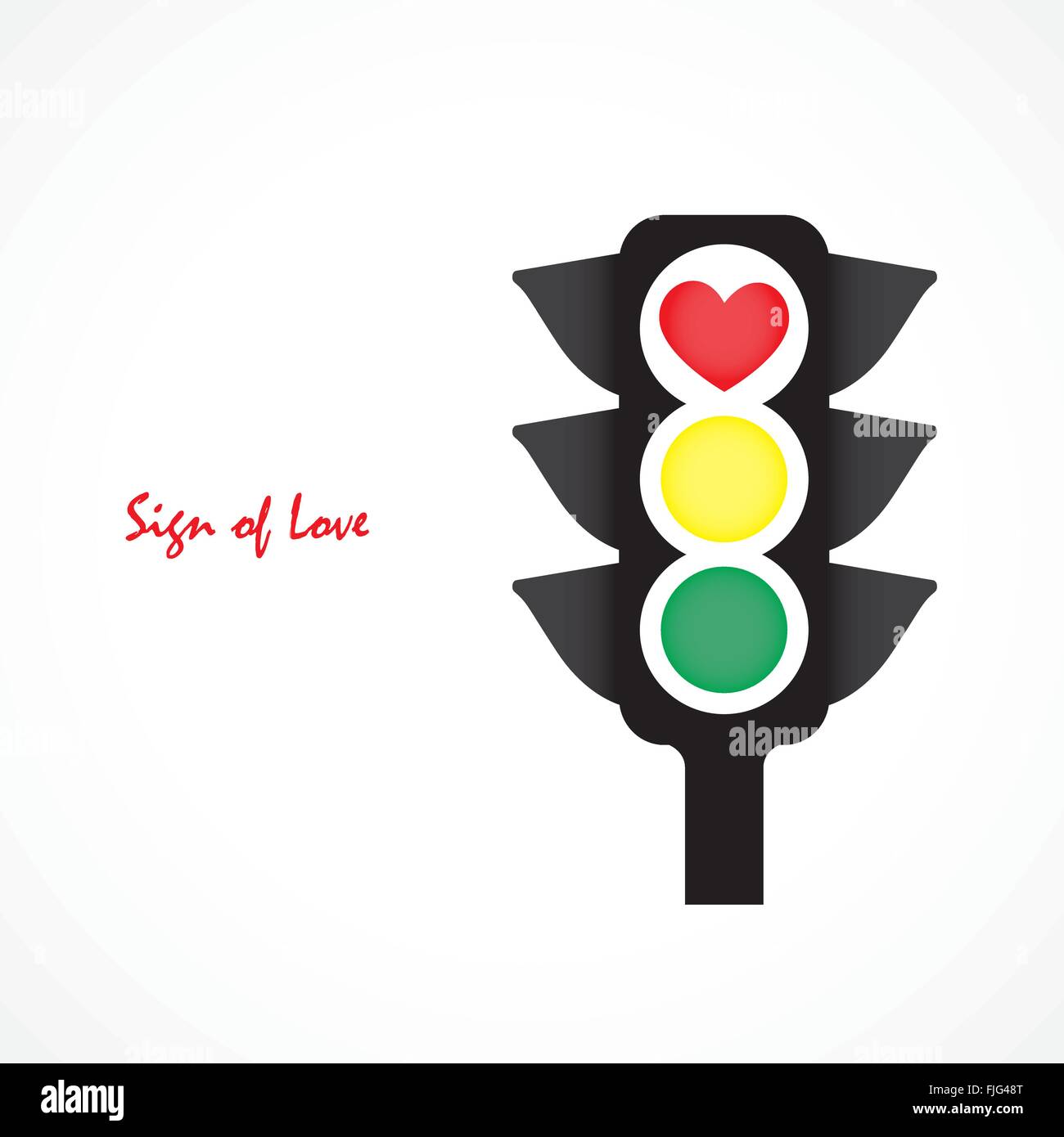 Icono de semáforo con corazón rojo señal. Negocios y san valentín concepto. Ilustración vectorial Ilustración del Vector