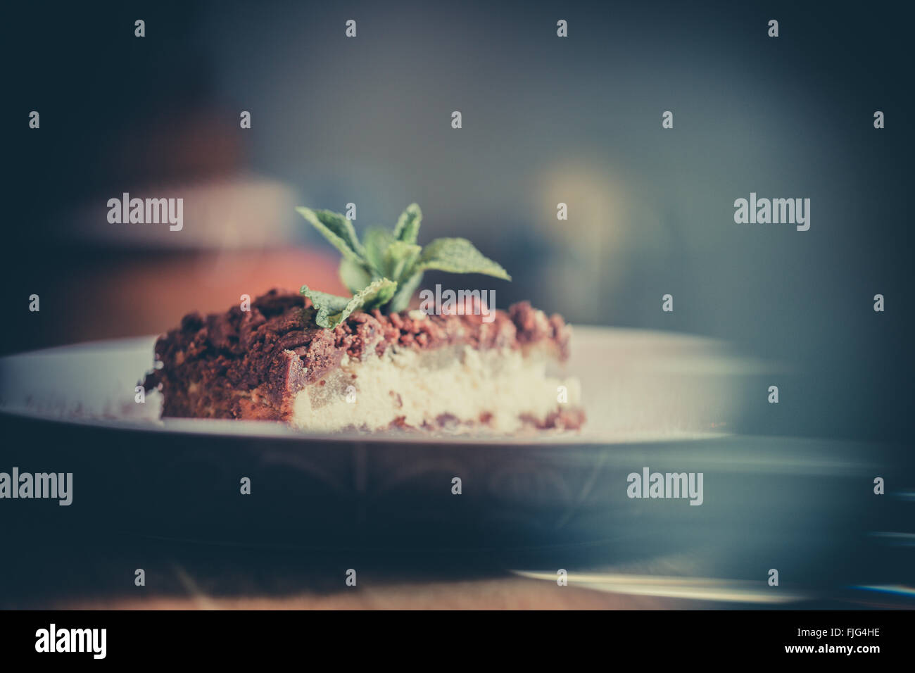 Comida Pastel Bake Cheesecake dulce de placa Foto de stock