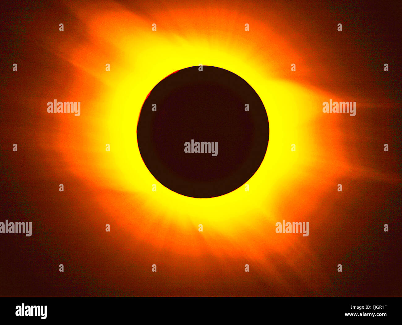 Eclipse de sol luna colores conceptual abstracto Foto de stock