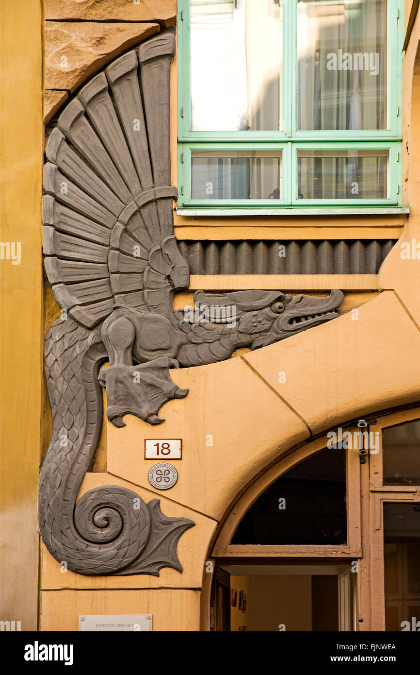 Geografía / viajes, Estonia, Tallin, Art Nouveau Casa entrada, Additional-Rights-Clearance-Info-Not-Available Foto de stock