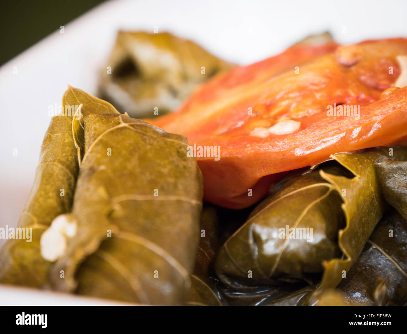 Las hojas de parra rellenas de carne y salmón Fotografía de stock Alamy