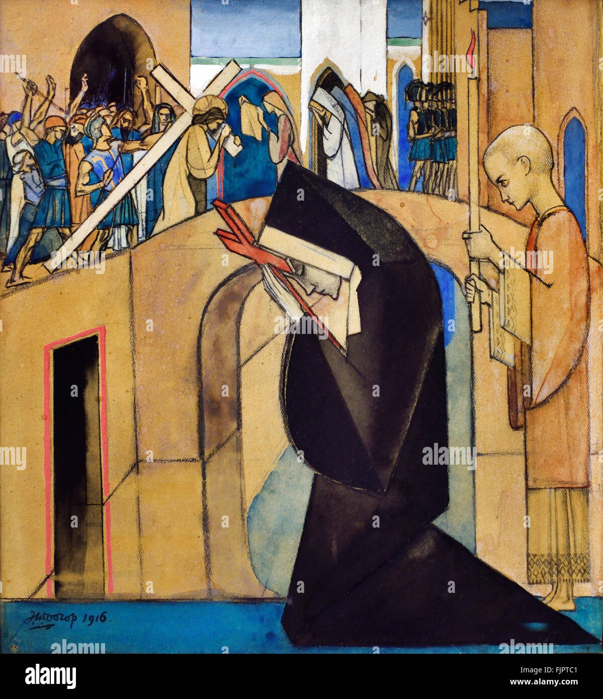 Veronica 1916 Jan Toorop ( Johannes Theodorus Toorop ) 1858 - 1928 pintor holandés indonesio simbolismo - Art Nouveau - Pointillism ( Amsterdam Impresionismo movimiento. Holanda Holandesa Indonesia ) Foto de stock