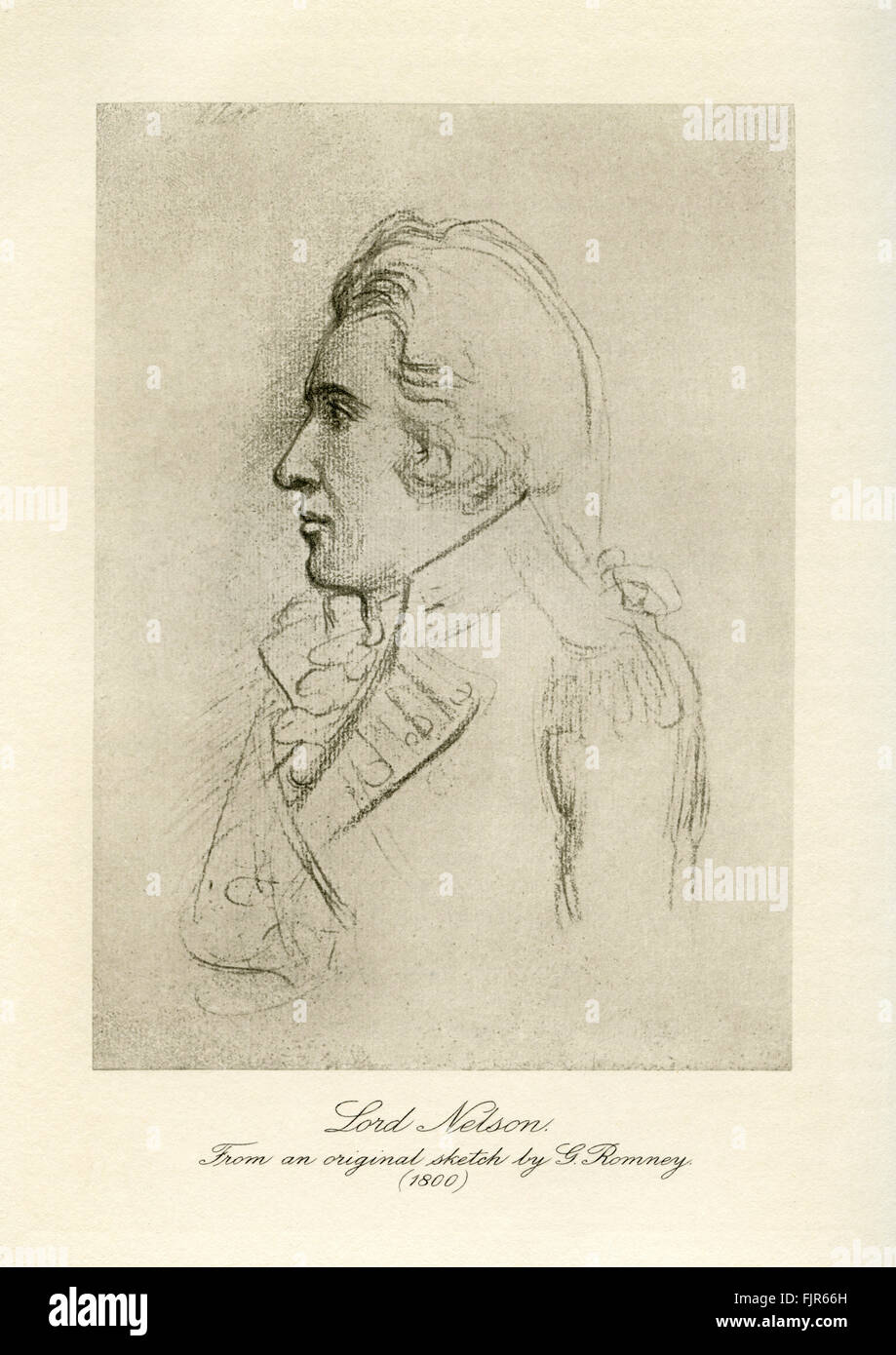 Lord Nelson (1758 - 1805), 1800, a partir de un bosquejo de George Romney. Foto de stock