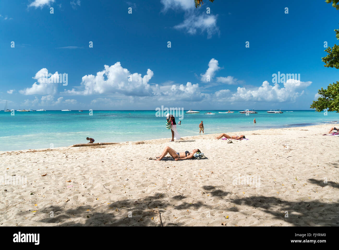 Playa de Bayahibe, República Dominicana, El Caribe, América, Foto de stock